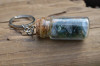 Green Moss Agate Stones in a Glass Vial Keychain