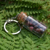 Rhodonite Stones in a Glass Vial Keychain