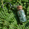 Green Quartz Stones in a Glass Vial Keychain - Made to Order
