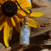 Blue Lace Agate Stones in a Glass Vial on a Leather Cord Necklace