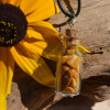 Yellow Jasper Stones in a Glass Vial on a Leather Cord Necklace - Made to Order