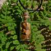 Yellow Jasper Stones in a Glass Vial on a Leather Cord Necklace