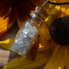 Fluorite Stones in a Glass Vial on a Leather Cord Necklace