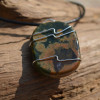 Rhyolite Palm Stone Hand Wire Wrapped on a Leather Thong Necklace - Made to Order