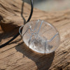 Crystal Quartz Palm Stone Hand Wire Wrapped on a Leather Thong Necklace - Made to Order