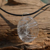 Crystal Quartz Palm Stone Hand Wire Wrapped on a Leather Thong Necklace - Made to Order