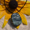 Kambaba Jasper Palm Stone Hand Wire Wrapped on a Leather Thong Necklace - Made to Order