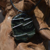 Kambaba Jasper Palm Stone Hand Wire Wrapped on a Leather Thong Necklace