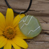 Jade Palm Stone Hand Wire Wrapped on a Leather Thong Necklace