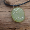 Jade Palm Stone Hand Wire Wrapped on a Leather Thong Necklace - Made to Order