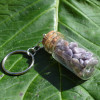 Lepidolite Stones in a Glass Vial Keychain