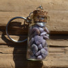Lepidolite Stones in a Glass Vial Keychain