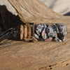 Leopard Skin Jasper Stones in a Glass Vial Keychain