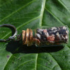 Leopard Skin Jasper Stones in a Glass Vial Keychain