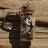 Picture Jasper Stones in a Glass Vial Keychain