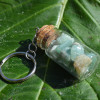 Green Aventurine Stones in a Glass Vial Keychain