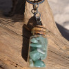 Green Aventurine Stones in a Glass Vial Keychain