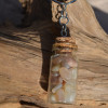 Peach Moonstones in a Glass Vial Keychain