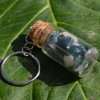 Moss Agate Stones in a Glass Vial Keychain