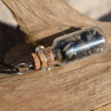 Turritella Stones in a Glass Vial on a Leather Cord Necklace