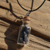 Turritella Stones in a Glass Vial on a Leather Cord Necklace