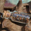 Gold Tiger's Eye Stones in a Glass Vial on a Leather Cord Necklace - Made to Order