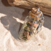 Unakite Jasper Stones in a Glass Vial Keychain - Made to Order
