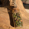 Unakite Jasper Stones in a Glass Vial Keychain - Made to Order