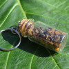 Gold Tiger's Eye Stones in a Glass Vial Keychain - Made to Order