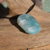 Amazonite Palm Stone Hand Wire Wrapped on a Leather Thong Necklace - Made to Order