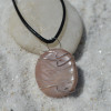 Moonstone Palm Stone Hand Wire Wrapped on a Leather Thong Necklace