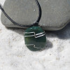 Green Moss Agate Palm Stone Hand Wire Wrapped Necklace