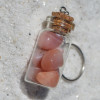 Apricot Agate Stones in a Glass Vial Keychain