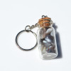 Gray Banded Agate Stones in a Glass Vial Keychain