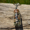 Rainforest Rhyolite Stones in a Glass Vial Keychain - Made to Order