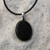 Apache Tears Palm Stone on a Leather Thong Necklace - Made to Order