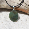 Green Moss Agate Palm Stone on a Leather Thong Necklace - Made to Order