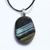 Blue Tiger's Eye Palm Stone on a Leather Thong Necklace - Made to Order
