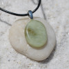 Green Jade Palm Stone Pendant and Necklace