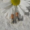 Dalmatian Stones  in Delicate Glass Vial Earrings - Made to Order