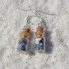 Sodalite Stones in Delicate Glass Vial Earrings