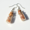 Peach Moonstones in Delicate Glass Vial Earrings