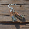 Unakite Jasper Stones in Delicate Glass Vial Earrings