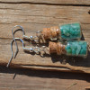 Amazonite Stones in Delicate Glass Vial Earrings