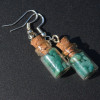 Amazonite Stones in Delicate Glass Vial Earrings