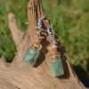 Green Quartz Stones in Delicate Glass Vial Earrings