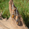 Tiger's Eye Stones in Delicate Glass Vial Earrings