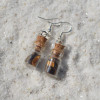 Tiger's Eye Stones in Delicate Glass Vial Earrings