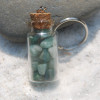 Amazonite Stones in a Glass Vial Keychain - Made to Order