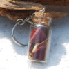 Mookaite Jasper Stones in a Glass Vial Keychain